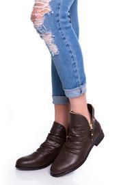  Brown Wrinkle Booties