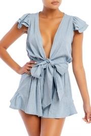  Blue Linen Romper