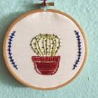  Embroidered Cactus Hoop