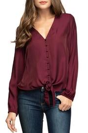  Burgubdy Button Top