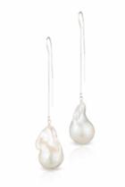  Sterling Silver Baroque Freshwater Pearl Threader Earrings