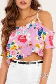  Pink Floral Crop Top