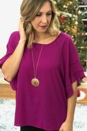  Magenta Flutter Blouse