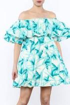 Turquoise Off-shoulder Dress