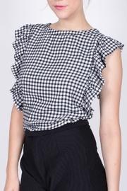  Gingham Ruffle Crop Top