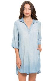  V-neck Denim Dress