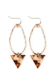  Tortoise-dangle-hammered Wire Earrings