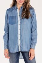  Two Tone Chambray Top