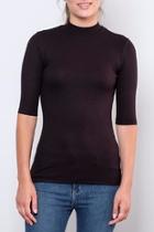  Fitted Mock-neck Top