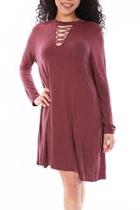  Burgundy Choker Dress