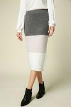  Knit Colorblock Skirt