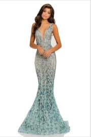  Embellished Teal Gown
