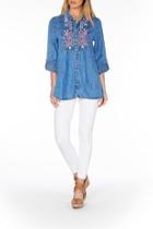  Embroidered Chambray Tunic