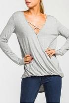  Caged Overlap Blouse