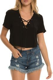  Lace Up Crop Top
