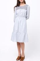  Embriodery Shirring Dress