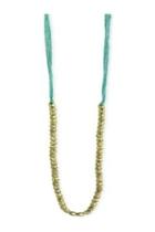  Pastel-thread Gold-bead Long-necklace