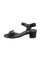  Patent-black Block-heel Sandals