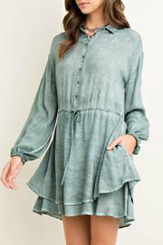  Cinched Waist Shirt Dress