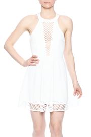 White Mesh Skater Dress