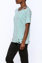  Blue Distressed Tee