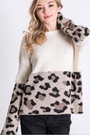  Leopard Accent Sweater