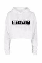  No Wifey Cropped Hoodie