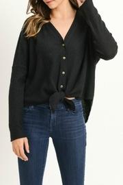  Waffle-knit Button-up Top