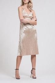  Pleated Lace-trim Dress