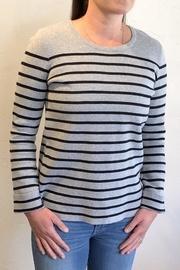  Striped Lace-up Sweater