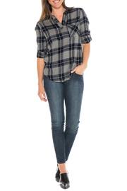  Soft Plaid V Neck Pullover