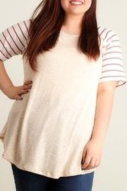  Striped Sleeve Plus Tunic