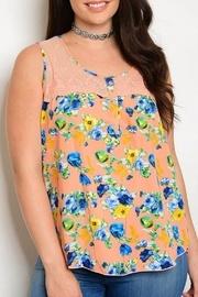  Orange Floral Tank Top