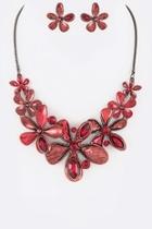  Crystal Flower Necklace-set