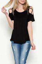  Short Sleeve Cold Shoulder Top
