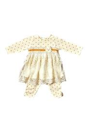  Ivory-polka-dot Tunic-legging Set