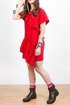  Ruffle Red Dress