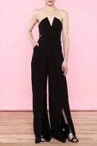  Split Bust Strapless Jumpsuit