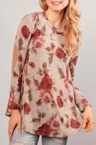  Elbow Patch Floral-tunic