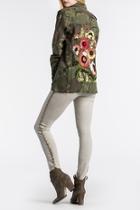  Floral-embroidered Camo Military-jacket