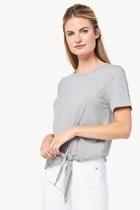  Short Sleeve Tie Front Tee