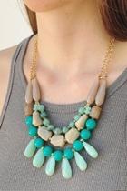  Teal Beaded Necklace