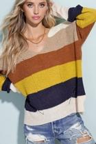  V-neck Striped Sweater