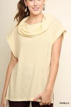  S/s Cowl-neck Sweater