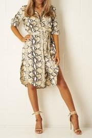  Snake-print Belted Dress