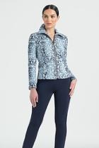 Paisley Print Jacquard Stretch Zip Jacket
