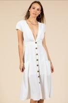  White Plunge Dress