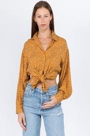  Dot Balloon-sleeve Top