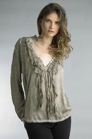  Sateen Ruffle Top