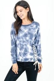  Marble Wash Side Tie Sweatshirt